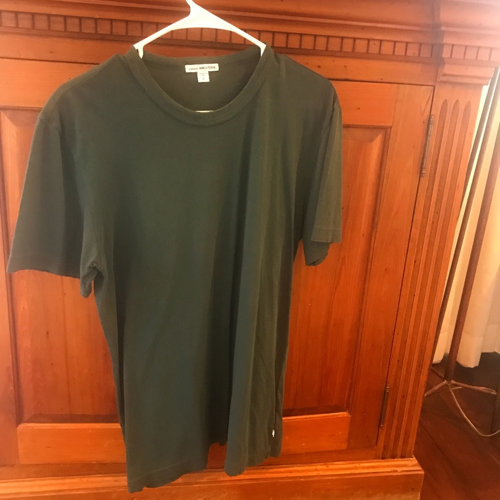 Men's JAMES PERSE dark green t-shirt size 2